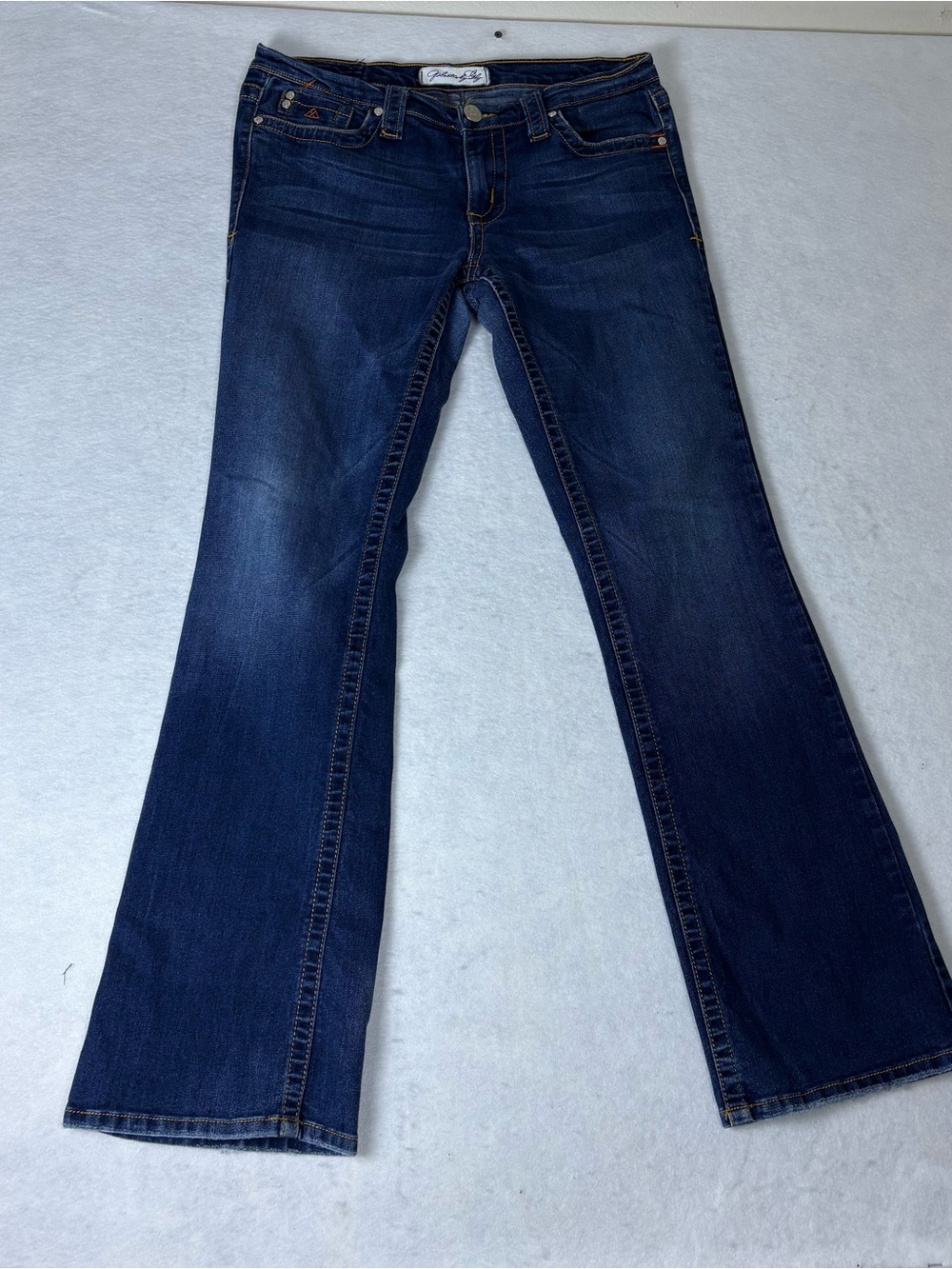 Dark Blue Boot Cut Jeans Plastic By Gly